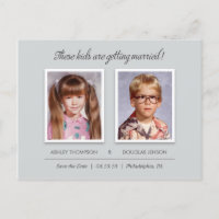 Old Photo Save the Date Postcards - Modern Slate
