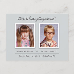 Old Photo Save the Date Postcards - Modern Slate