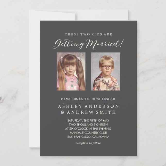 Old Photos Wedding Invitation (Front)