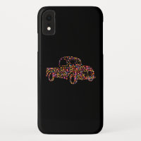 Old Pickup Truck Flower Pattern
