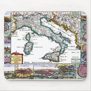 old pictorial map of italy mouse mat