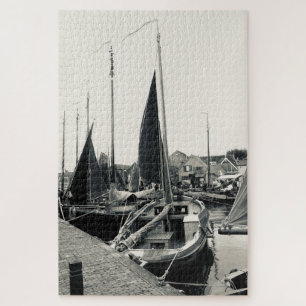 Old picture Harbor boat Jigsaw Puzzle