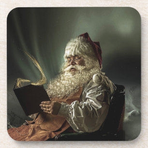 Old picture of Santa Claus magic of the holidays  Coaster