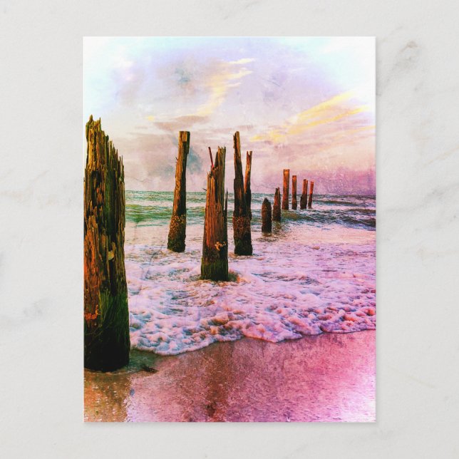 Old Pier Ocean View    Postcard (Front)