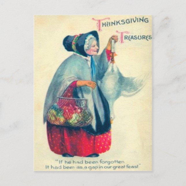 Old Pilgrim Woman Postcard (Front)