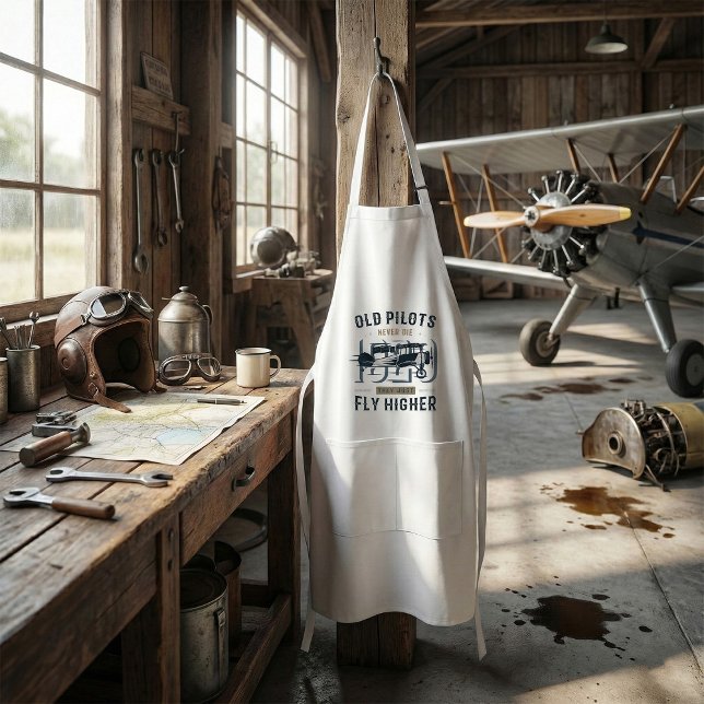 Old Pilots Never Die Biplane Flying Quote Standard Apron (Creator Uploaded)