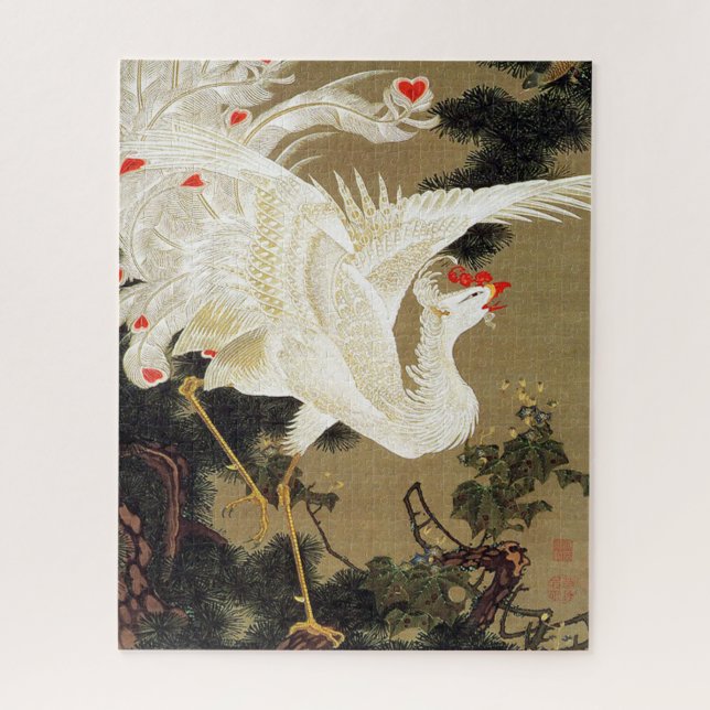 Old Pine Tree and White Phoenix by Ito Jakuchu Jigsaw Puzzle (Vertical)