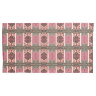Old pink, white and grey wall small pattern pillowcase