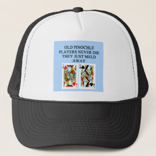 old pinochle player trucker hat
