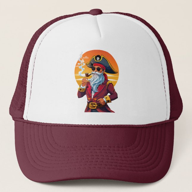 Old pirate captain trucker hat (Front)