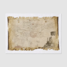 Old Pirate Map Skeleton Skull Bones Flag Decoupage