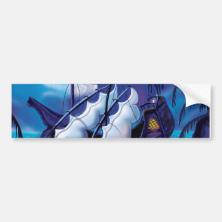 Old Pirate Sailship Docked Bumper Sticker