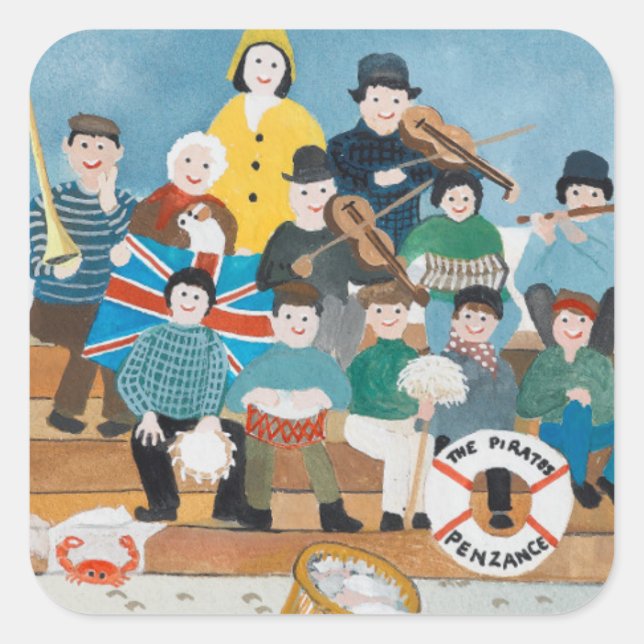 Old Pirates of Penzance Square Sticker (Front)