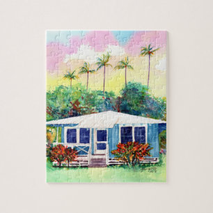 Old Plantation Cottage in Blue Jigsaw Puzzle