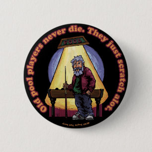 Old Pool players 6 Cm Round Badge