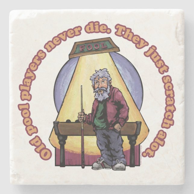 Old Pool Players Stone Coaster (Front)