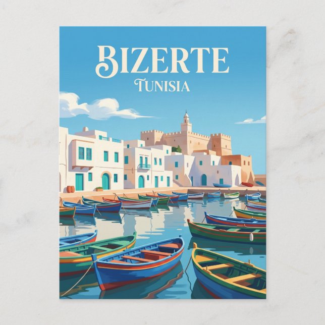 Old Port, Bizerte Tunisia Postcard (Front)