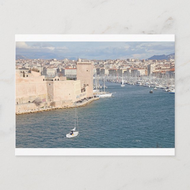 Old port of Marseilles Postcard (Front)
