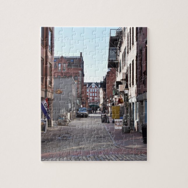 Old Port Portland ME Maine Cobblestone Street Jigsaw Puzzle (Vertical)