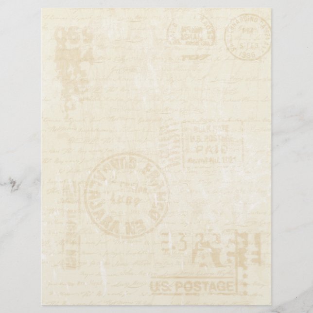 Old Postal Letters Stained Stationery Letterhead (Front)