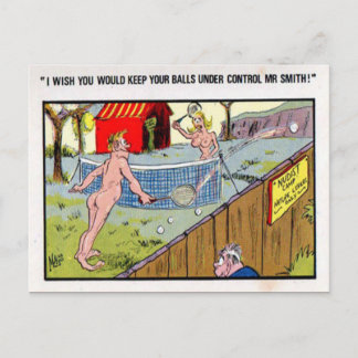 Old Postcard - A Comic Tennis Postcard