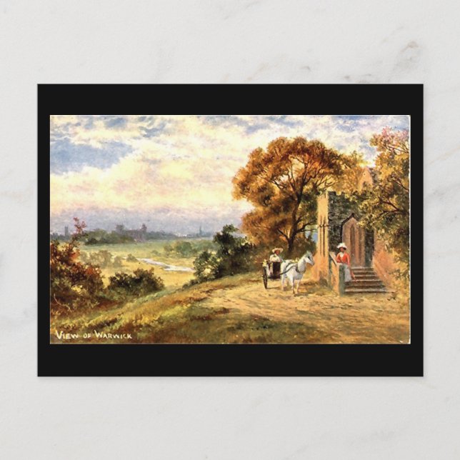 Old Postcard, A View of Warwick Postcard (Front)