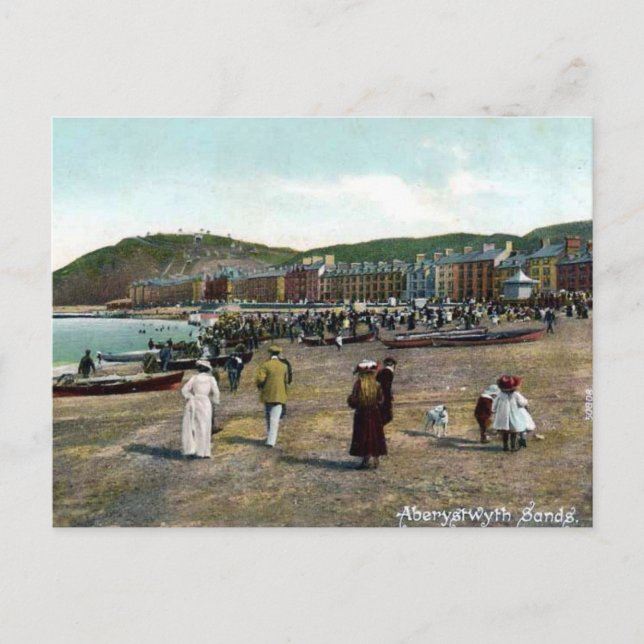 Old Postcard - Aberystwyth Sands (Front)