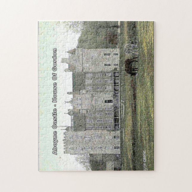 Old Postcard Aboyne Castle  – Scottish Gordon Clan Jigsaw Puzzle (Vertical)