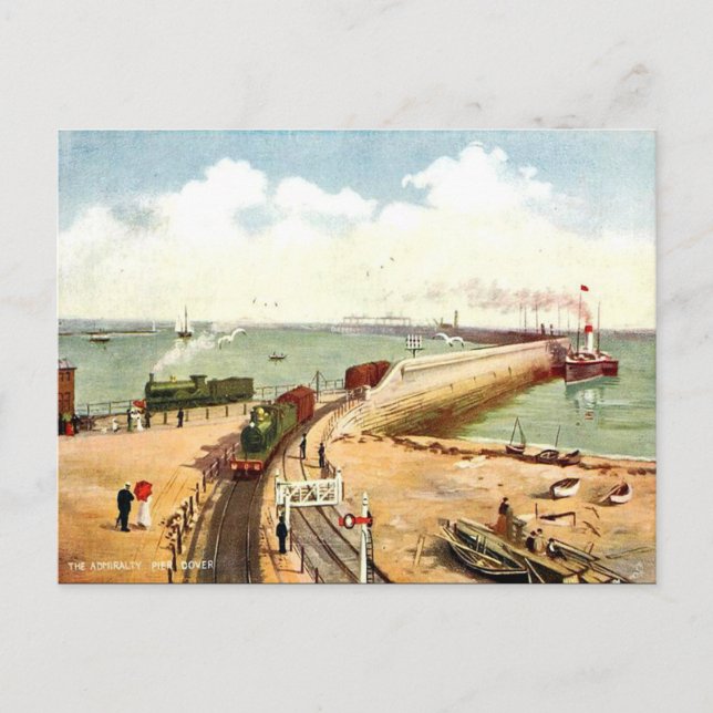 Old Postcard - Admiralty Pier, Dover, Kent (Front)