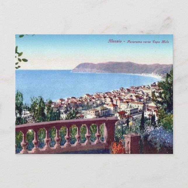 Old Postcard - Alassio, Liguria, Italy (Front)