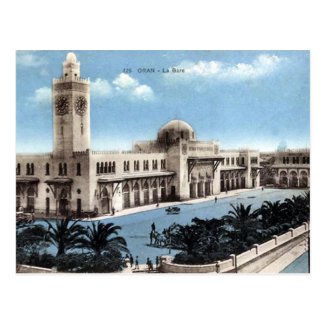 Old Postcard - Algeria - Oran - Railway Station
