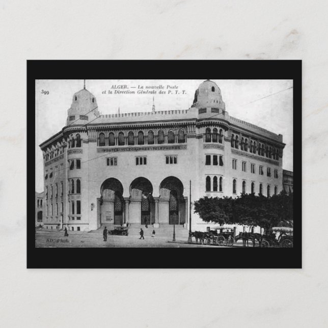 Old Postcard - Algiers New Post Office (Front)
