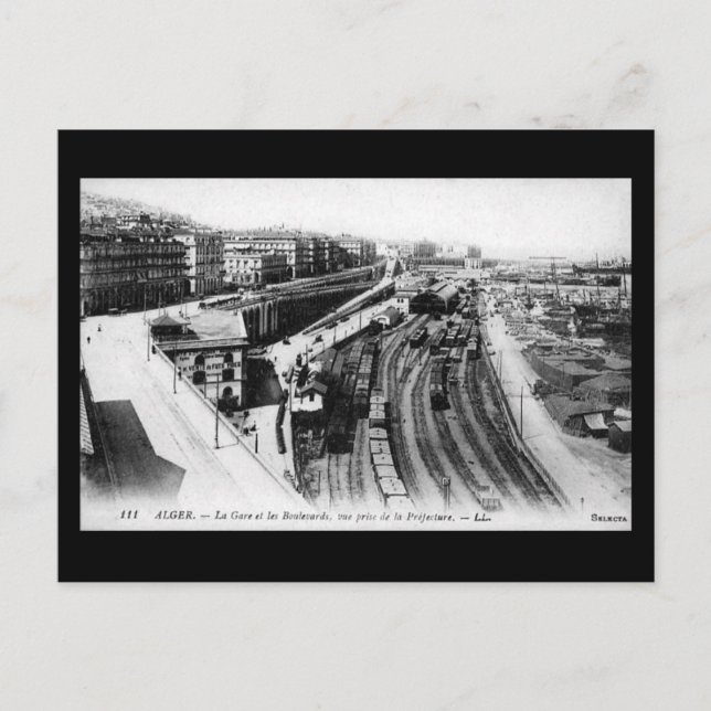 Old Postcard - Algiers Railway Station (Front)