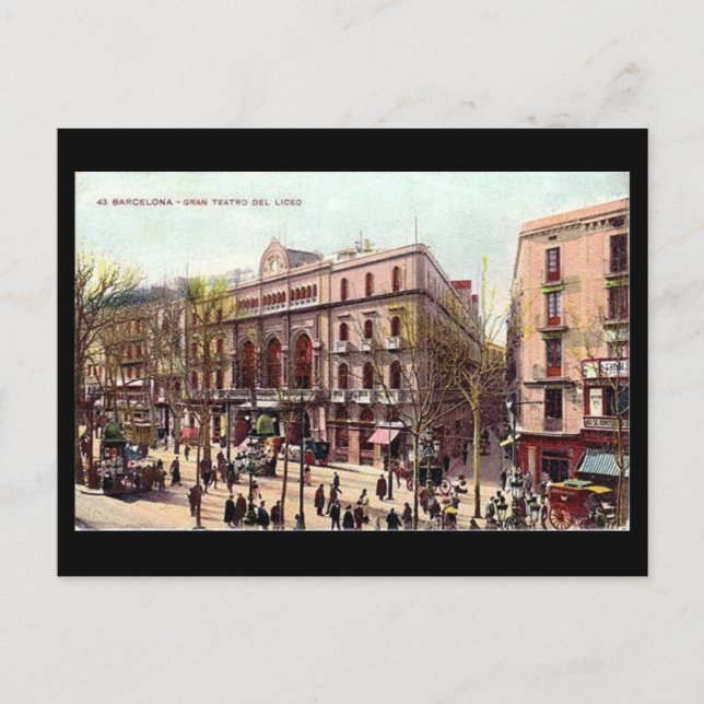 Old Postcard, Barcelona, Gran Teatro del Liceo Postcard (Front)