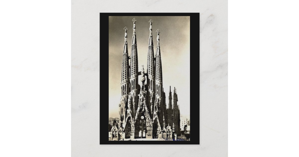 Old Postcard - Barcelona, Sagrada Familia | Zazzle