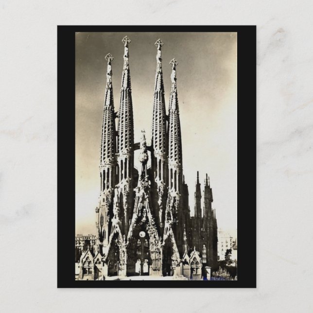 Old Postcard - Barcelona, Sagrada Familia (Front)