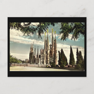Old Postcard, Barcelona, Sagrada Familia Postcard