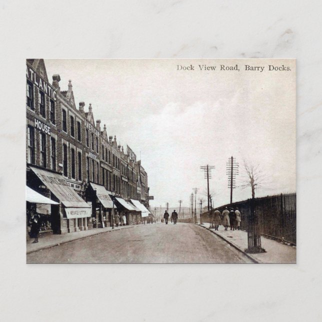 Old Postcard - Barry Docks, Wales (Front)