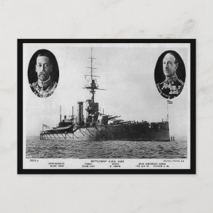 Old Postcard - Battleship HMS Ajax