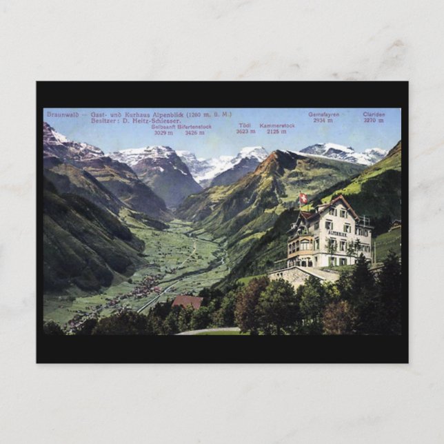 Old Postcard - Braunwald, Glarus, Switzerland (Front)