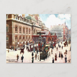 Old Postcard - Broad Street Station, London