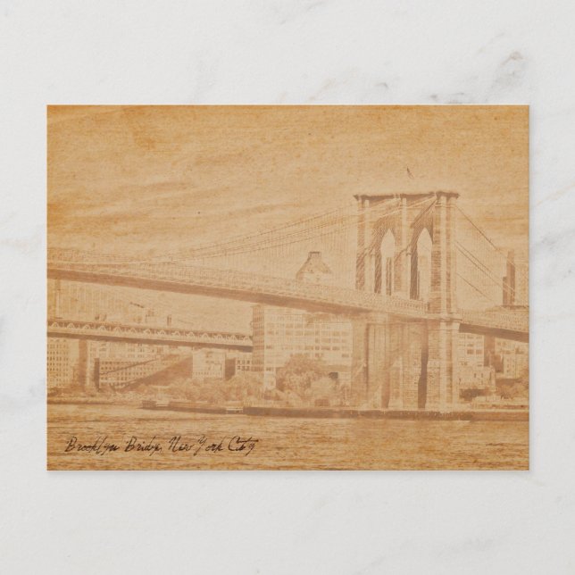 old postcard Brooklyn Bridge (Front)
