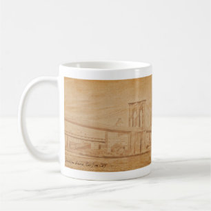 old postcard Brooklyn Bridge Coffee Mug