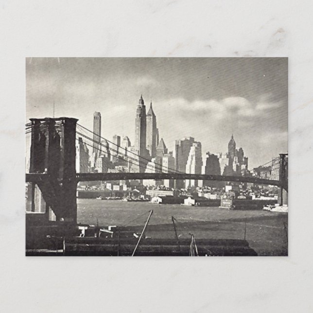 Old Postcard - Brooklyn Bridge, NYC (Front)