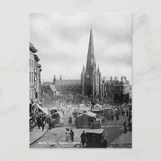 Old Postcard - Bull Ring, Birmingham (Front)