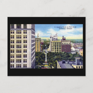 Old Postcard - Bull St, Savannah, Georgia