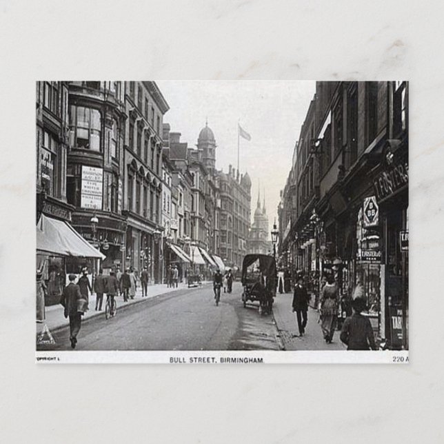 Old Postcard - Bull Street, Birmingham (Front)