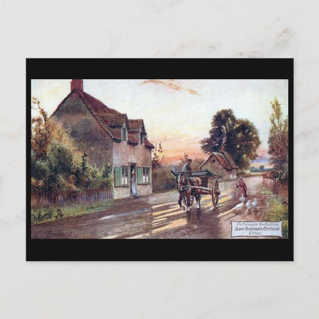 Old Postcard - Bunyan's Cottage. Elstow, Bedford (Front)