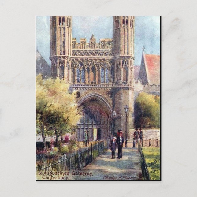 Old Postcard - Canterbury, St Augustine's Gateway (Front)