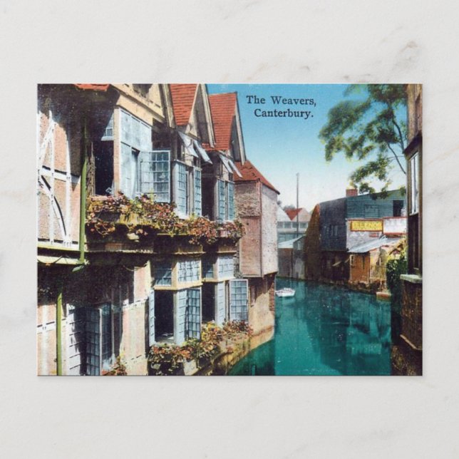 Old Postcard - Canterbury, The Weavers (Front)